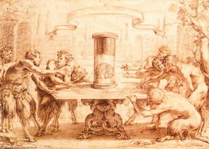 Eight Satyrs Admiring The Anamorphosis Of An Elephant — 시몽 부베, Baroque