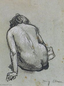 Seated Nude Back — Henri Ottmann, Post-impressionism