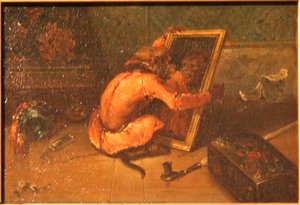 Alexandre Gabriel Decamps - Monkey looking in a mirror