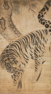 Dipinto Di Pino E Tigre — Kim Hong-do