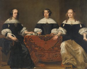 Portretten Van Drie Regentessen Van Het Leprozenhuis In Amsterdam — Ferdinando Bol, Baroque