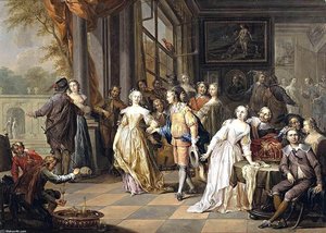 Elegant Company In An Interior — Franz Christoph Janneck