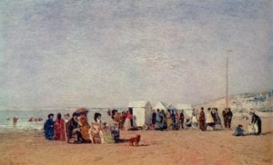 Strand In Trouville — Eugène Boudin, Impressionism
