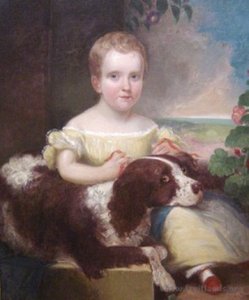 Portrait Of A Child With A Dog — Alvan Fisher