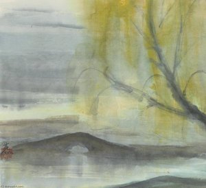 lin fengmian flying geese over the lotus pond - WILLOW TREE