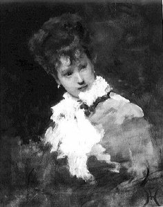 Jeune femme au noeud rose - ferdinand heilbuth