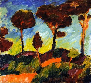 Stormy Pine Trees At Prerow — Alexej Von Jawlensky