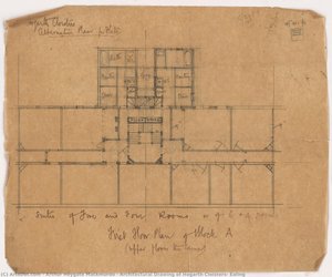Architectural Drawing Of Hogarth Cloisters, Ealing — Arthur Heygate Mackmurdo