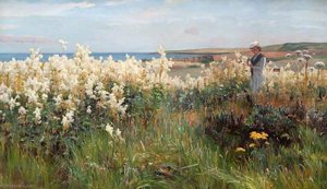 Girl In A Field With Blossom — William Pratt