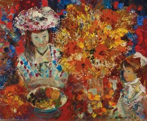 Interior with Woman in White Hat, (1969)