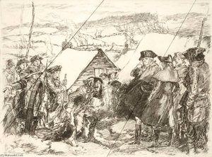 Washington At Valley Forge (cancelled Plate From The Portfolio The Bicentennial Pageant Of George Washington ) — George Hand Wright