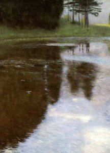 Stiller Weiher im Schlosspark von Kammer - Gustav Klimt