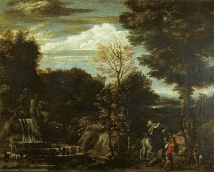 Landscape With A Devotional Image — Giovan Battista Viola