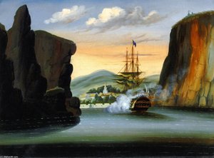 Indiaman Saluting The Island Of St. Helena — Thomas Chambers
