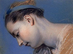Study Of A Woman's Face — Maurice Quentin De La Tour