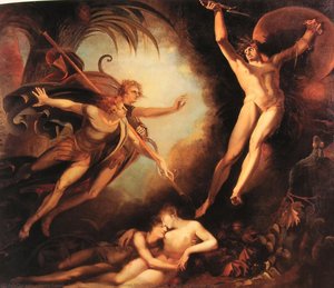 Satan Starting From The Touch Of Ithuriels Spear — Johann Heinrich Füssli, Romanticism