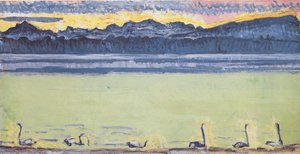 Lake Geneva With Mont Blanc At Dawn — Ferdinand Hodler, Symbolism