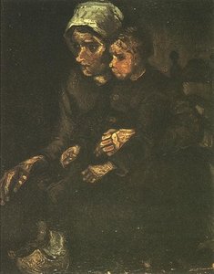 Peasant Woman With Child On Her Lap — Vincent Van Gogh, Post-impressionism