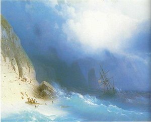 The Shipwreck Near Rocks — Ivan Konstantinovich Aivazovsky