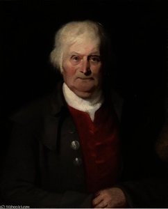 Portrait Of A Gentleman, Three-quarter-length, In A Red Shirt And Grey Coat — George Romney