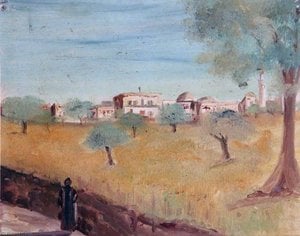 Landscape With A Village And Olive Trees — Caroline Emily Gray Hill