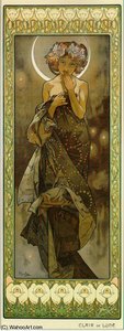 Moon — Alphonse Maria Mucha, Art Nouveau